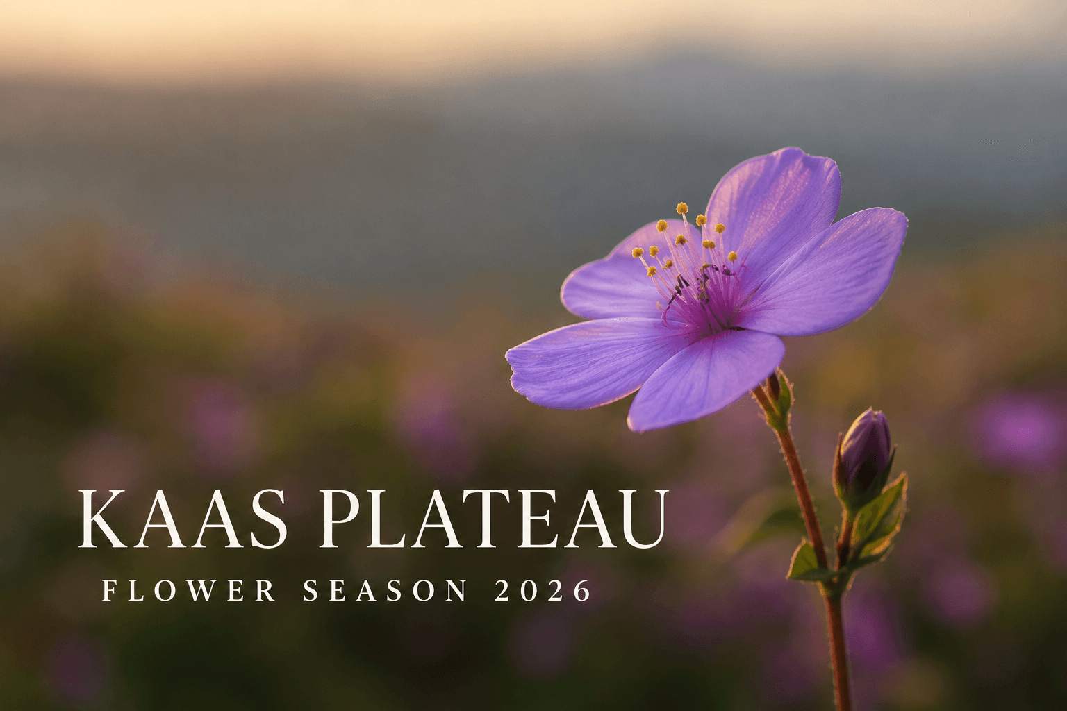 Wildflowers blooming across Kaas Plateau in Satara, Maharashtra